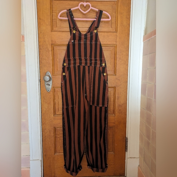 Big Bud Press Pants - Big Bud Press BBP * Brown Stripe Overalls Sz XS